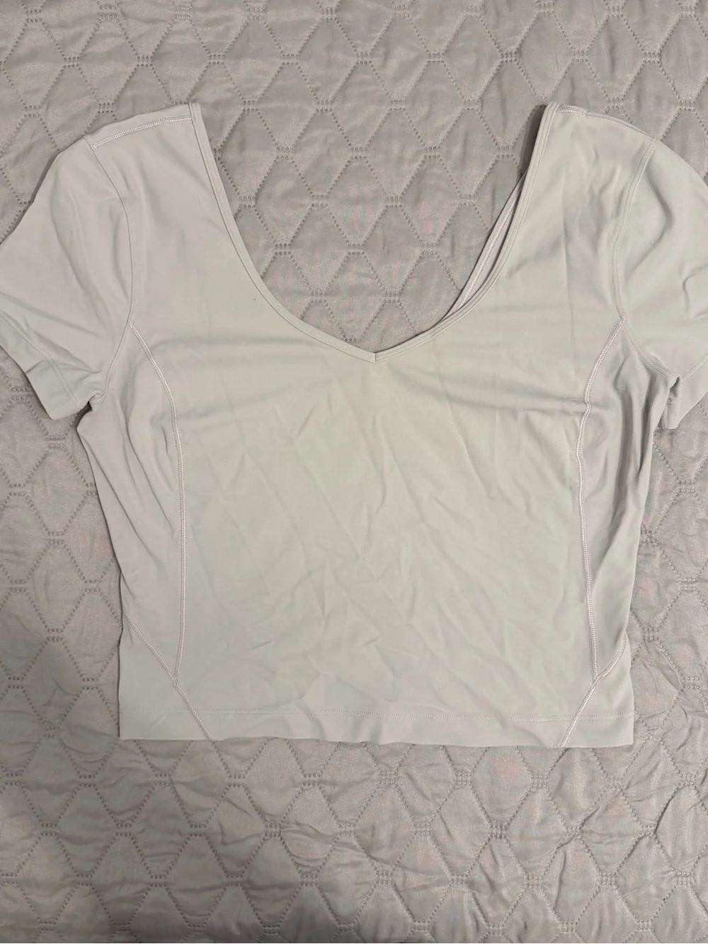 Lululemon Align Short Sleeve Gray/Off White - Size 8